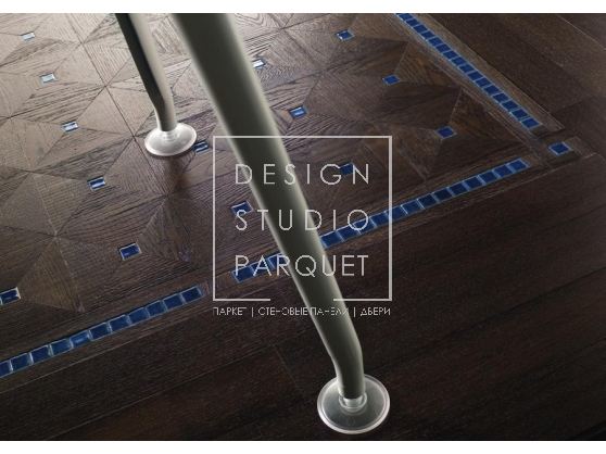 Деревянные полы Parquet In New Mosaics Collection Glamour Fashon Elements Дуб черный + Керамика синяя